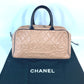 CHANEL スポーツバッグ ロゴ キルティング カバン ハンドバッグ ボストンバッグ キャビアスキン レディース ベージュ系