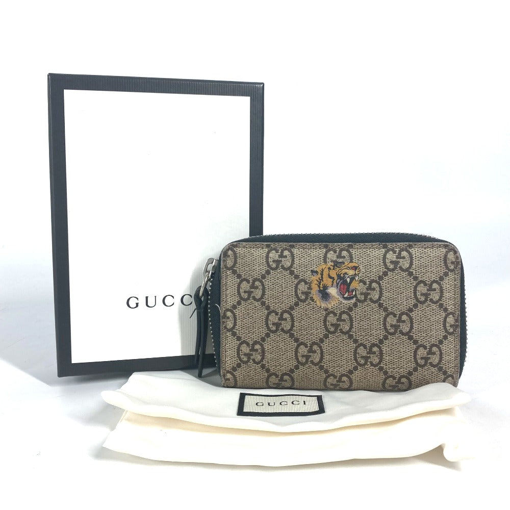 GUCCI 451276 GGスプリーム 虎 タイガー 財布 小銭入れ ラウンドファスナー コインケース GGスプリームキャンバス メンズ