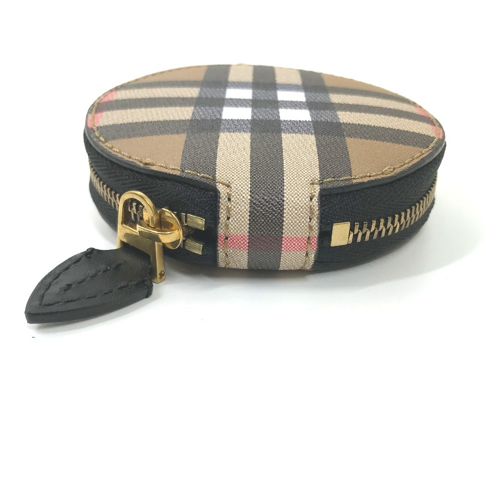 BURBERRY 財布 小銭入れ チェック ラウンド キーホルダー バッグチャーム コインケース レザー レディース - brandshop-reference