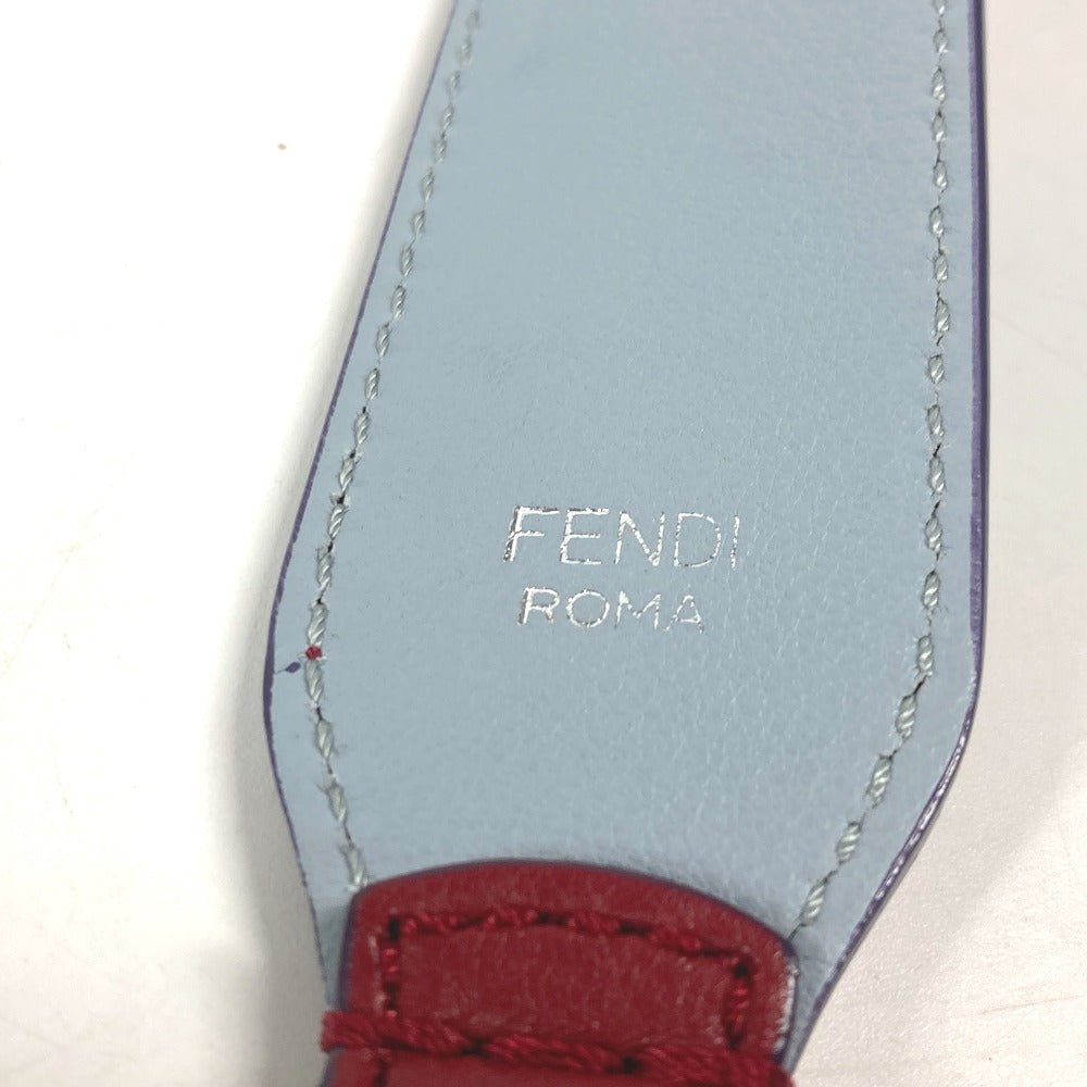 FENDI ストラップユー トリコロールカラー ショルダーストラップ レザー ユニセックス レッド