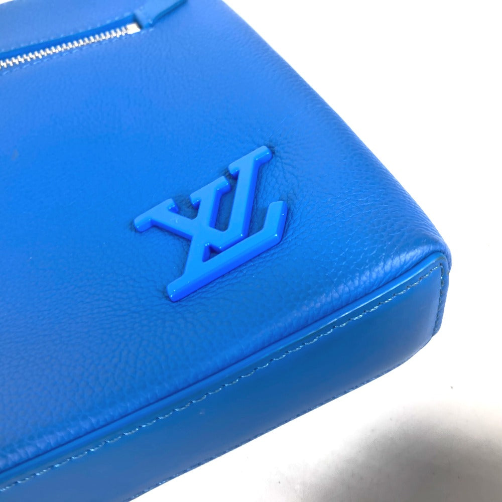 LOUIS VUITTON M82270 アエログラム LVロゴ テイクオフ・ポーチ カバン ストラップ付 クラッチバッグ レザー ユニセックス ブルー - brandshop-reference