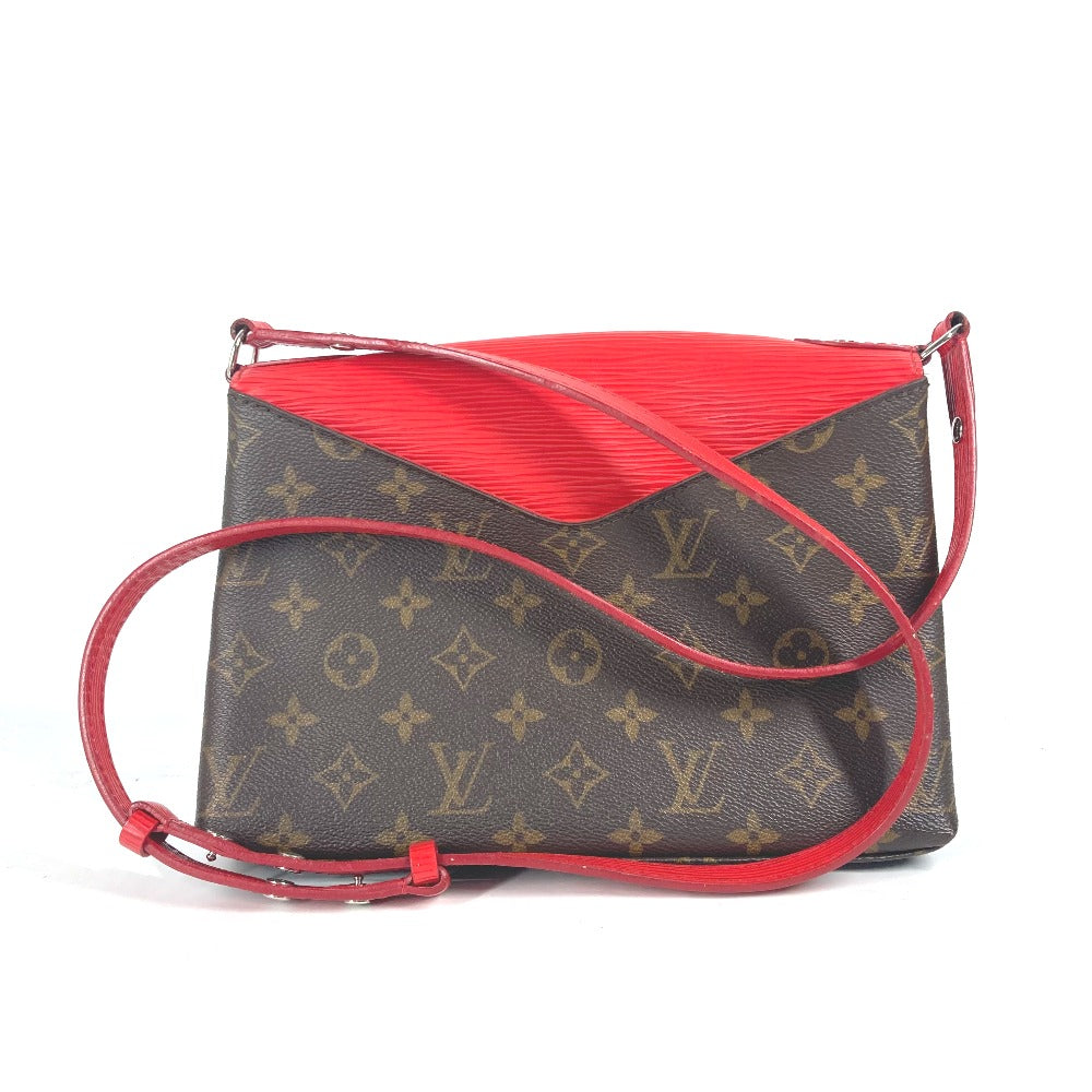 LOUIS VUITTON M44031 エピ モノグラム  サンミシェル カバン 斜め掛け フラップ ショルダーバッグ エピレザー レディース コクリコ レッド