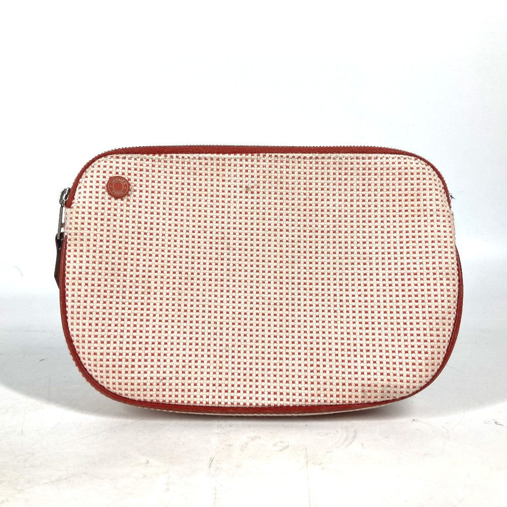HERMES ポーチ 《エシャペ》 メイクポーチ 化粧ポーチ マルチポーチ ポーチ コットン レディース ヴァーミリオン オレンジ系 - brandshop-reference