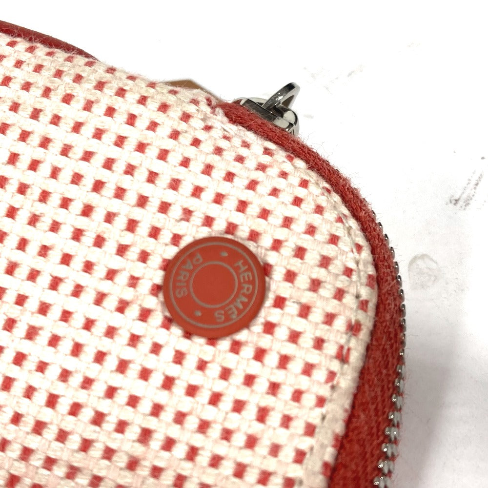 HERMES ポーチ 《エシャペ》 メイクポーチ 化粧ポーチ マルチポーチ ポーチ コットン レディース ヴァーミリオン オレンジ系 - brandshop-reference