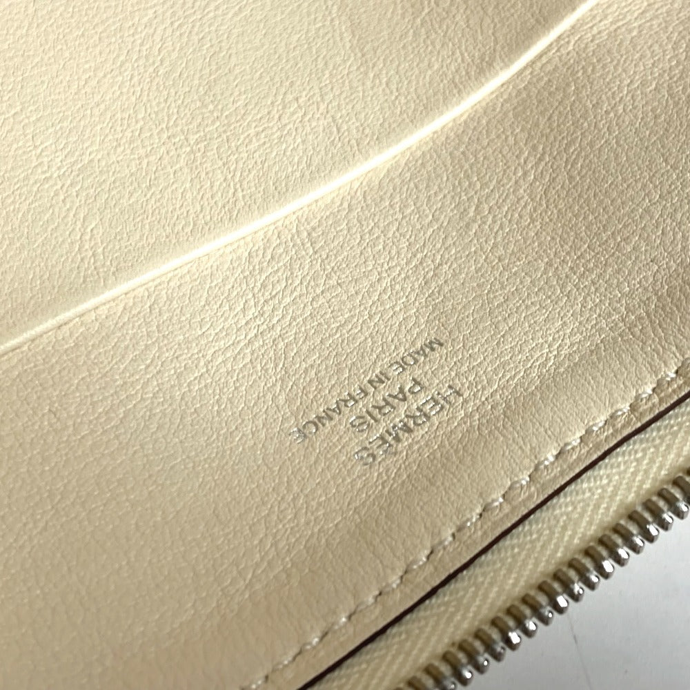 HERMES カレ ポケット ロング  小物入れ フラットポーチ カバン クラッチバッグ ポーチ レザー レディース アイボリー系 - brandshop-reference