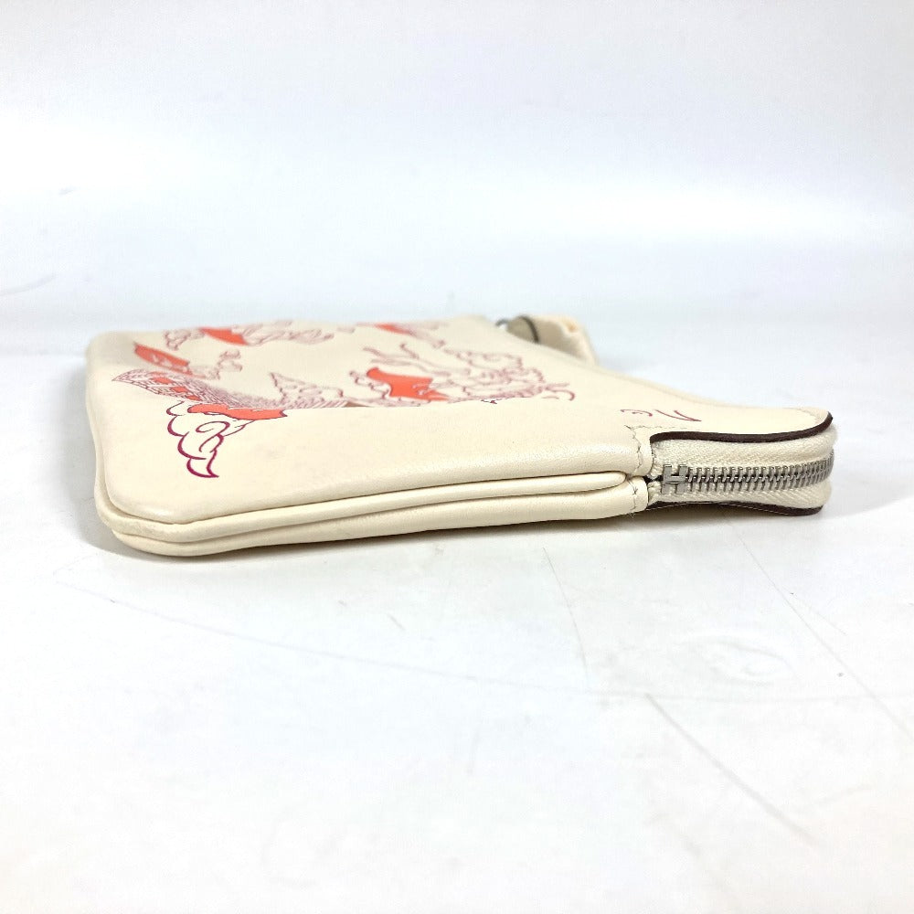 HERMES カレ ポケット ロング  小物入れ フラットポーチ カバン クラッチバッグ ポーチ レザー レディース アイボリー系 - brandshop-reference