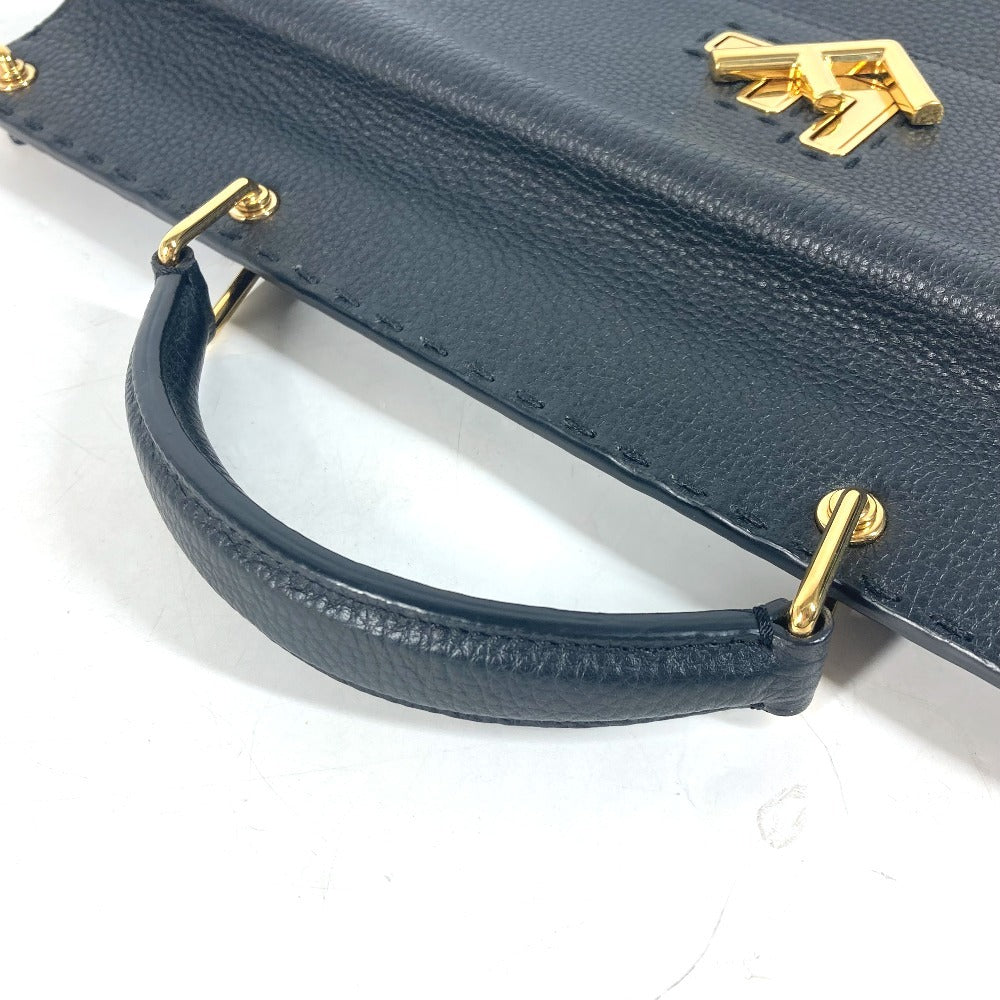 FENDI 7VA462  カバン ハンドバッグ トートバッグ ブリーフケース ダブルフェイス セレリア FFターンロック ラップトップバッグ ビジネスバッグ レザー ユニセックス ブラック - brandshop-reference