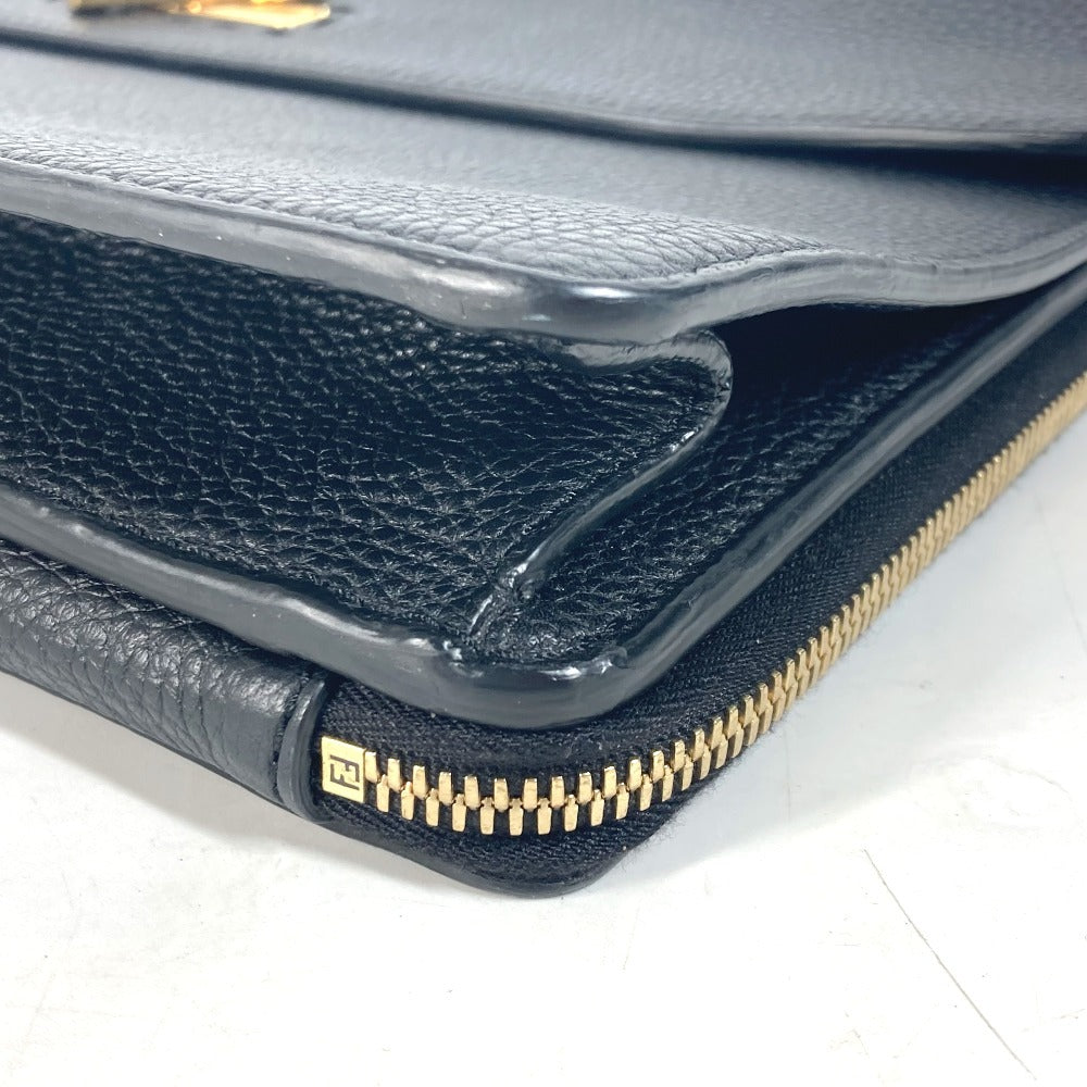 FENDI 7VA462  カバン ハンドバッグ トートバッグ ブリーフケース ダブルフェイス セレリア FFターンロック ラップトップバッグ ビジネスバッグ レザー ユニセックス ブラック - brandshop-reference