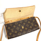 Louis Vuitton M51852 Monogram Pochette Twin GM Bag Bag 2way Bag Clutch Bag Beg Monogram Canvas Wanita Coklat