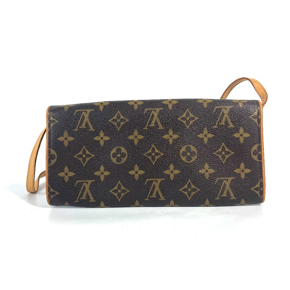 Louis Vuitton M51852 Monogram Pochette Twin GM Bag Bag 2way Bag Clutch Bag Beg Monogram Canvas Wanita Coklat