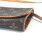 Louis Vuitton M51852 Monogram Pochette Twin GM Bag Bag 2way Bag Clutch Bag Beg Monogram Canvas Wanita Coklat