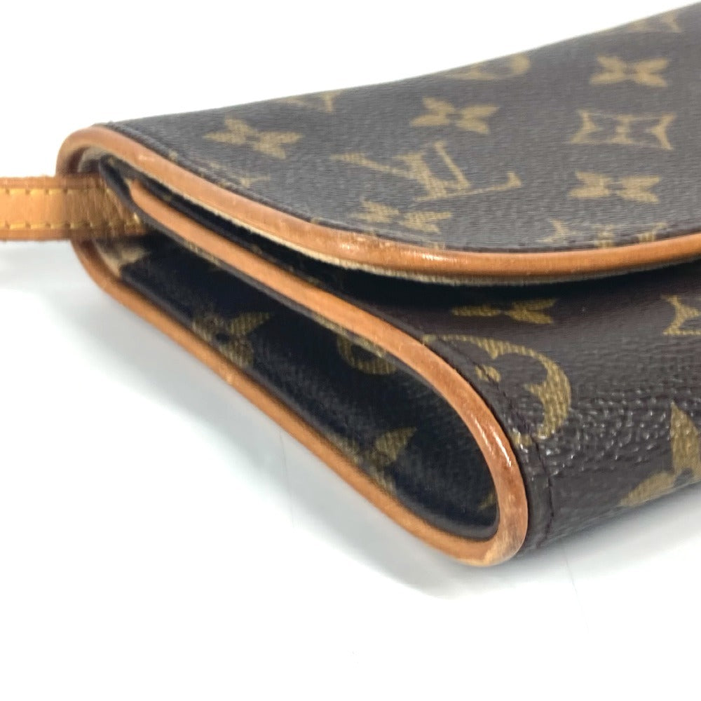 Louis Vuitton M51852 Monogram Pochette Twin GM Bag Bag 2way Bag Clutch Bag Beg Monogram Canvas Wanita Coklat