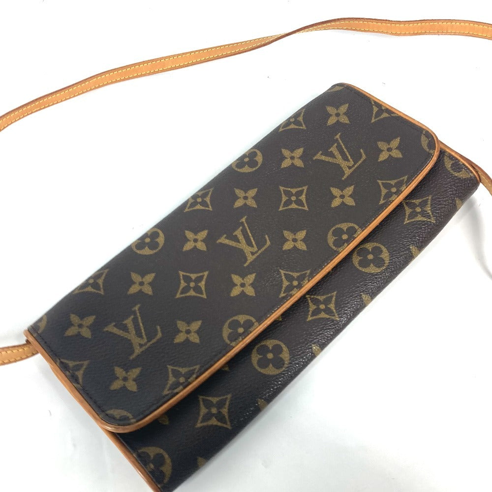 Louis Vuitton M51852 Monogram Pochette Twin GM Bag Bag 2way Bag Clutch Bag Beg Monogram Canvas Wanita Coklat