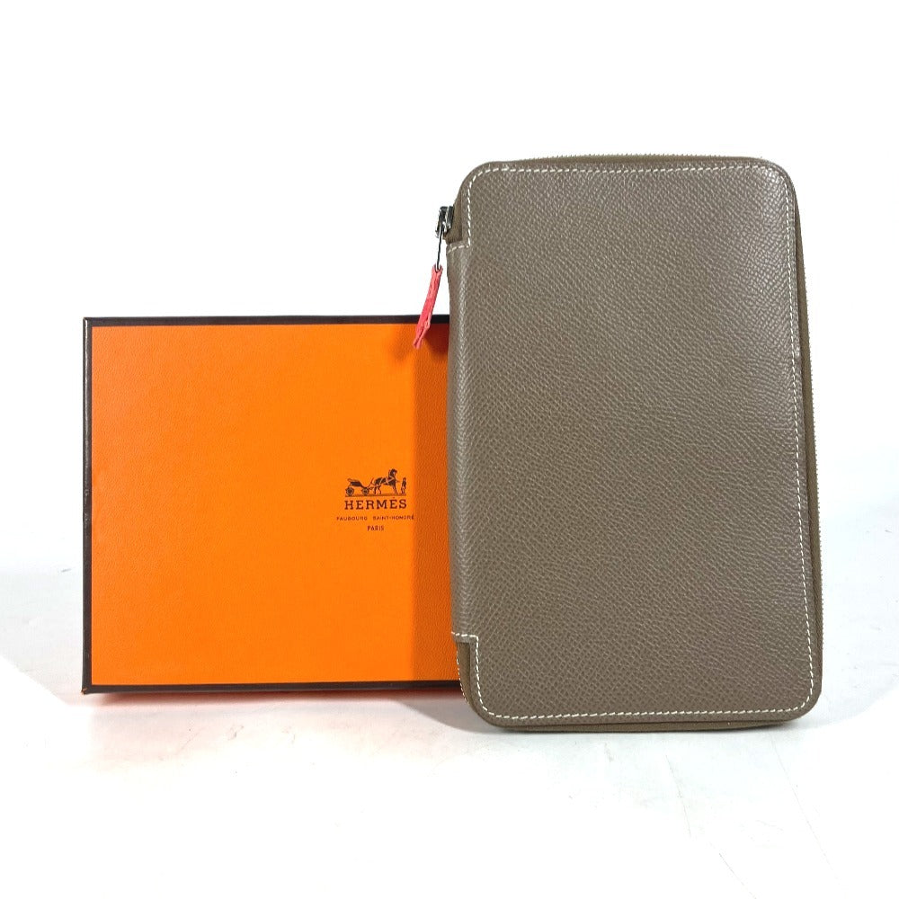 HERMES ラウンドファスナー アジェンダ シルキーデイリーGM  システム手帳 ケース ステーショナリー 手帳カバー エプソン ユニセックス エトゥープ グレー - brandshop-reference