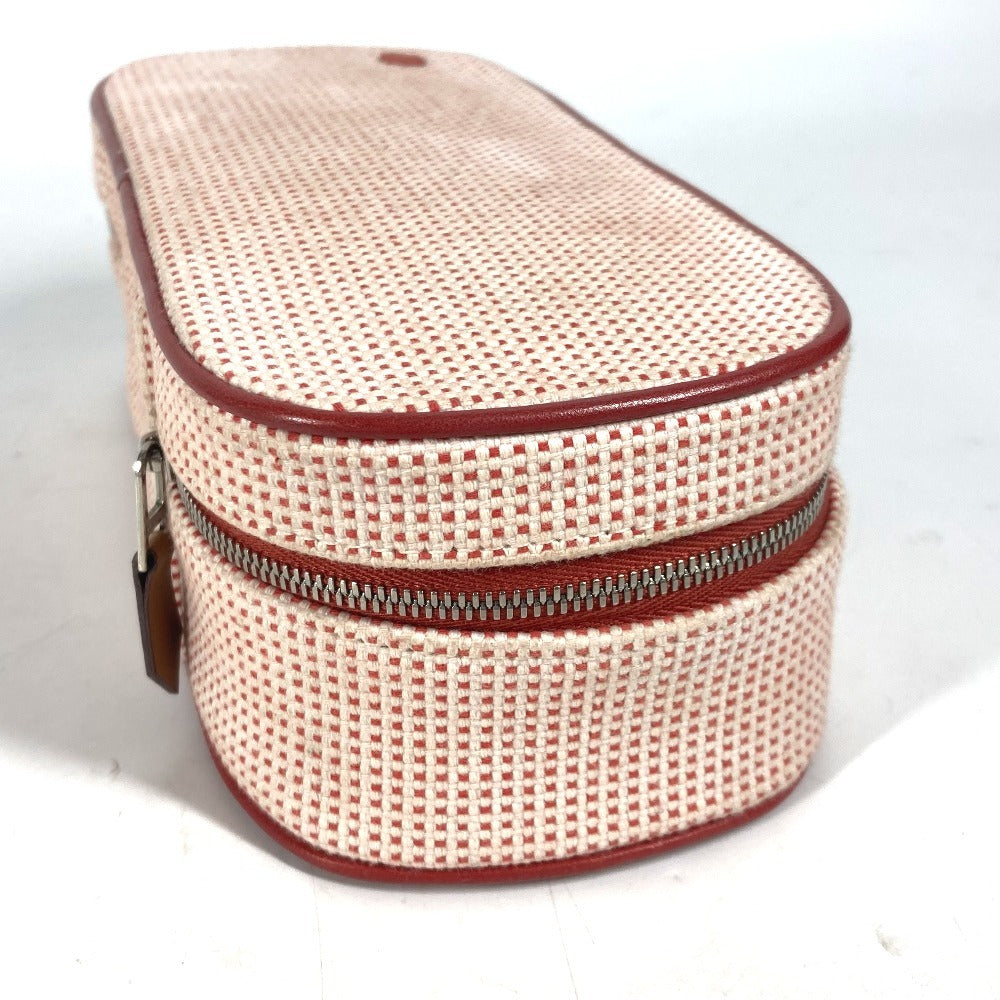 HERMES セリエ ロゴ エスカル メイクポーチ 化粧ポーチ ポーチ キャンバス レディース ピンク - brandshop-reference