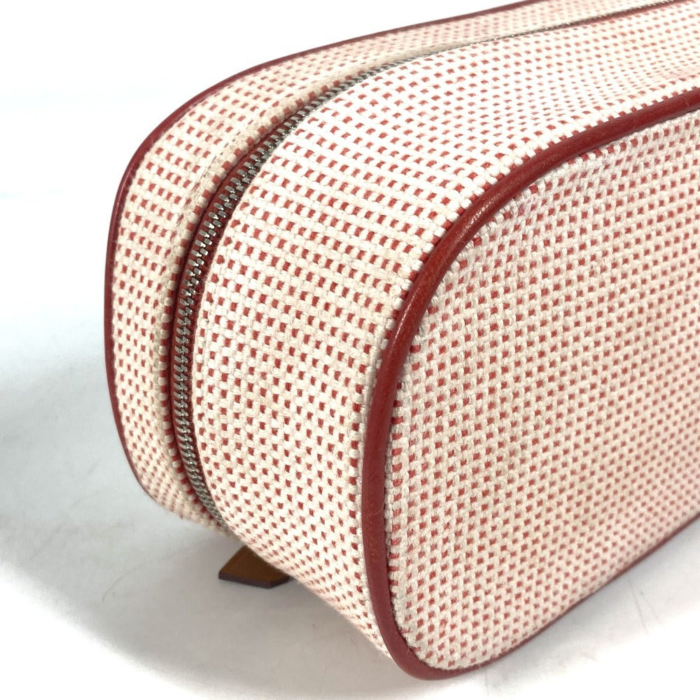 HERMES セリエ ロゴ エスカル メイクポーチ 化粧ポーチ ポーチ キャンバス レディース ピンク - brandshop-reference