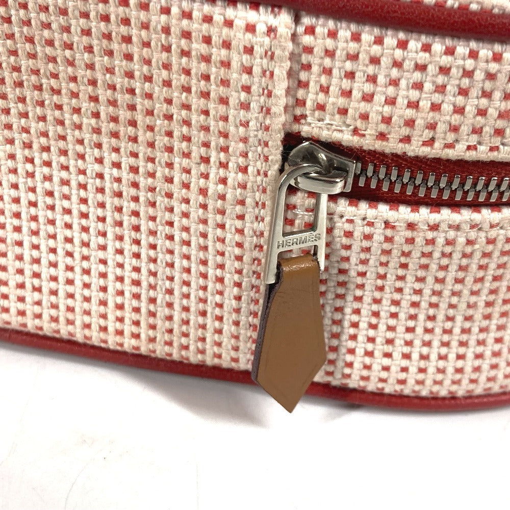 HERMES セリエ ロゴ エスカル メイクポーチ 化粧ポーチ ポーチ キャンバス レディース ピンク - brandshop-reference