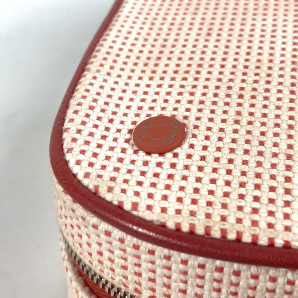 HERMES セリエ ロゴ エスカル メイクポーチ 化粧ポーチ ポーチ キャンバス レディース ピンク - brandshop-reference