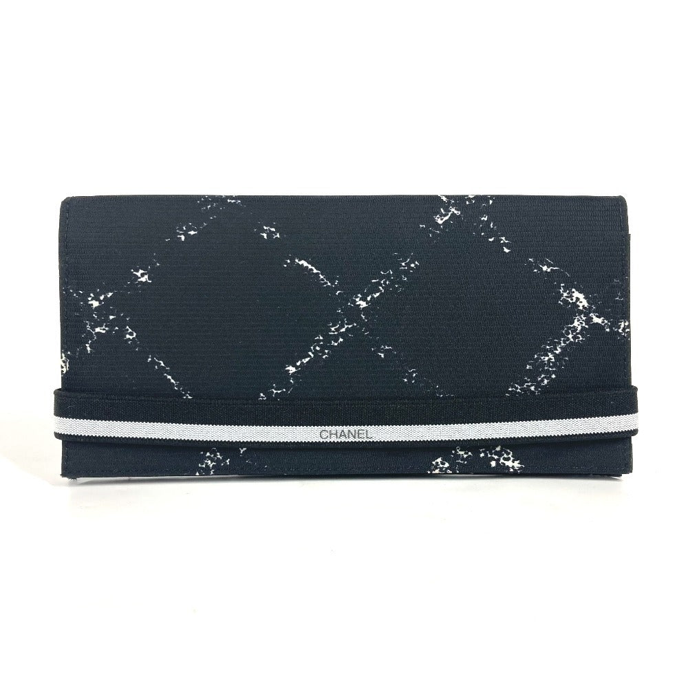 CHANEL A14344 (formerly the Travel Line) Long Wallet, Bifold, Nylon, Unisex, Black