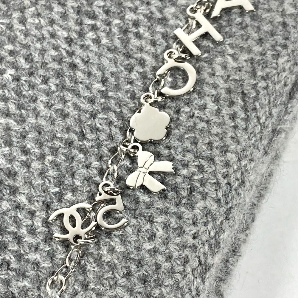 CHANEL アイコン ロゴ チェーン 付き マフラー カシミヤ レディース グレー - brandshop-reference