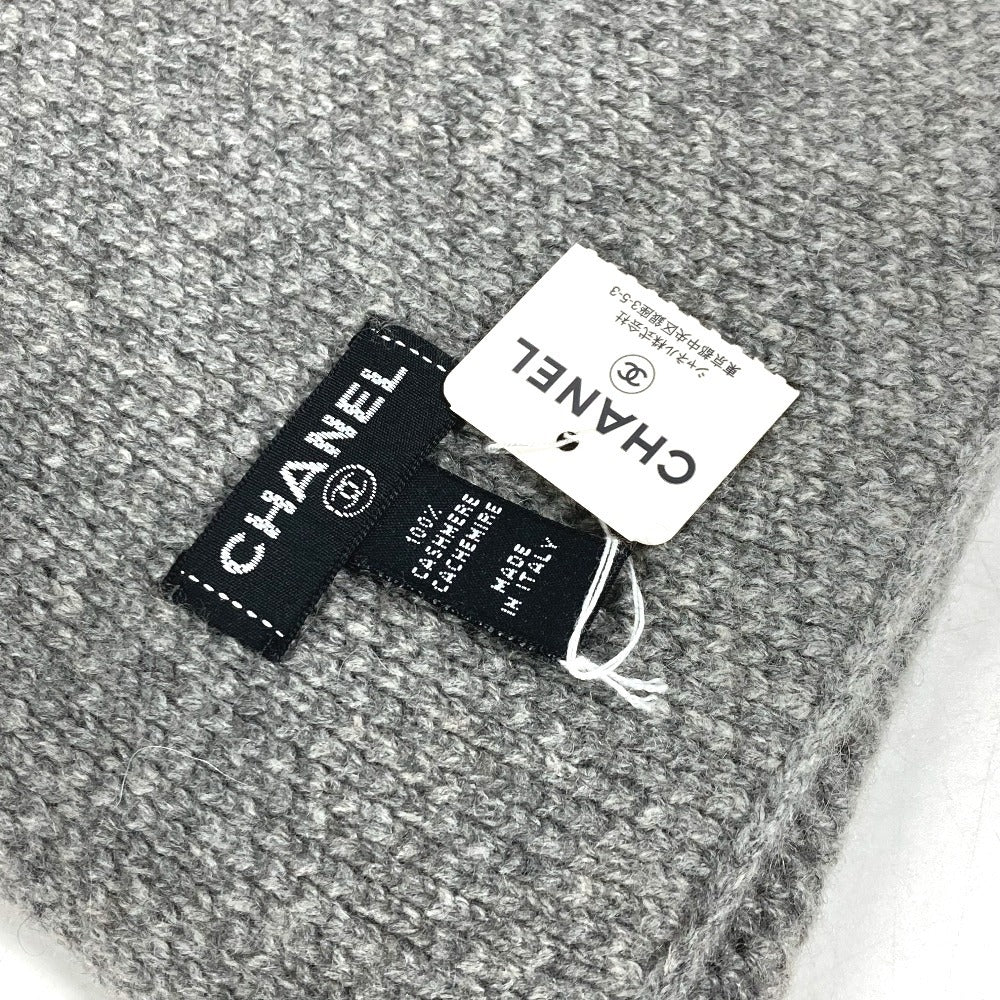 CHANEL アイコン ロゴ チェーン 付き マフラー カシミヤ レディース グレー - brandshop-reference