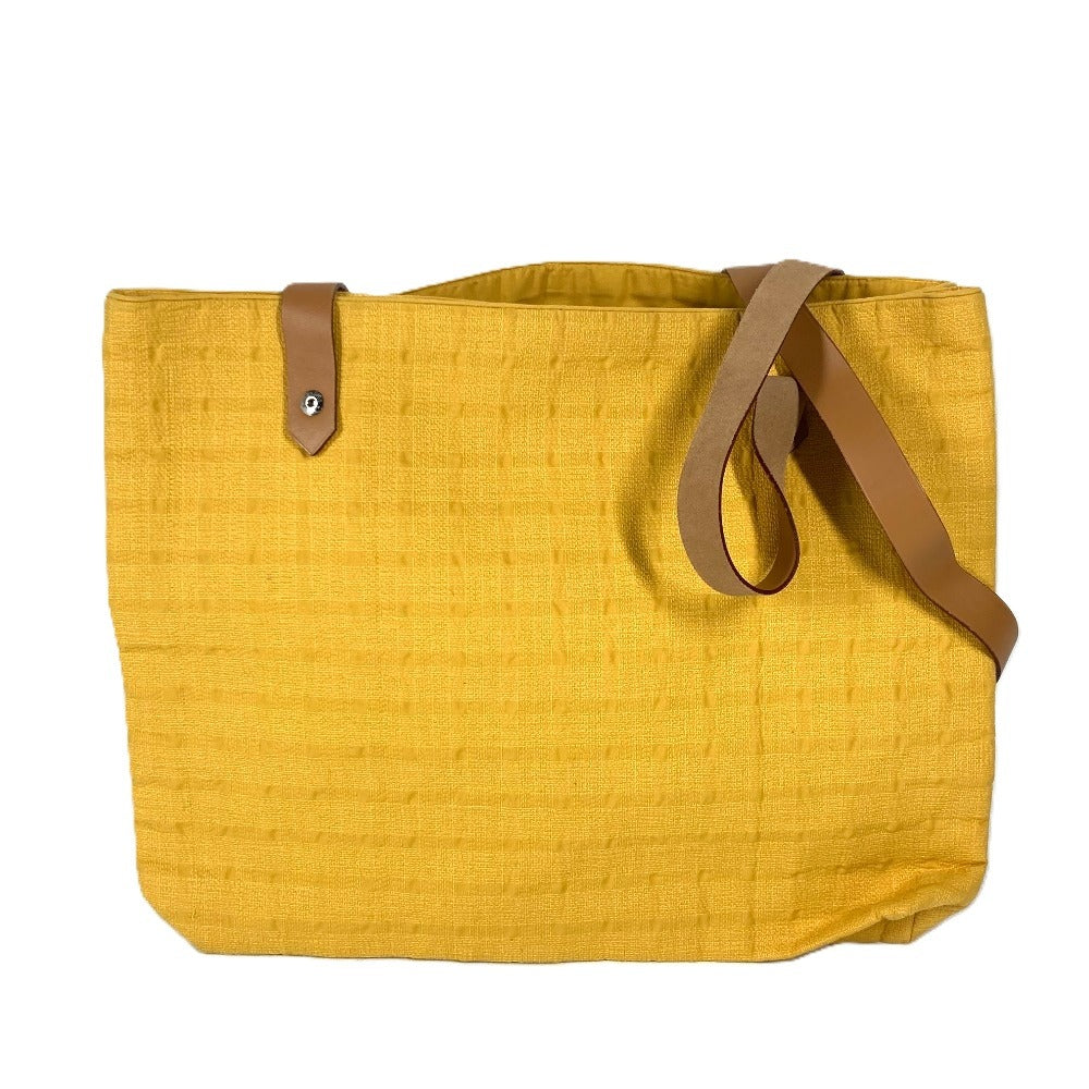 HERMES アメダバカバドゥポッシュ カバン 肩掛け トートバッグ ショルダーバッグ キャンバス/レザー レディース イエロー - brandshop-reference