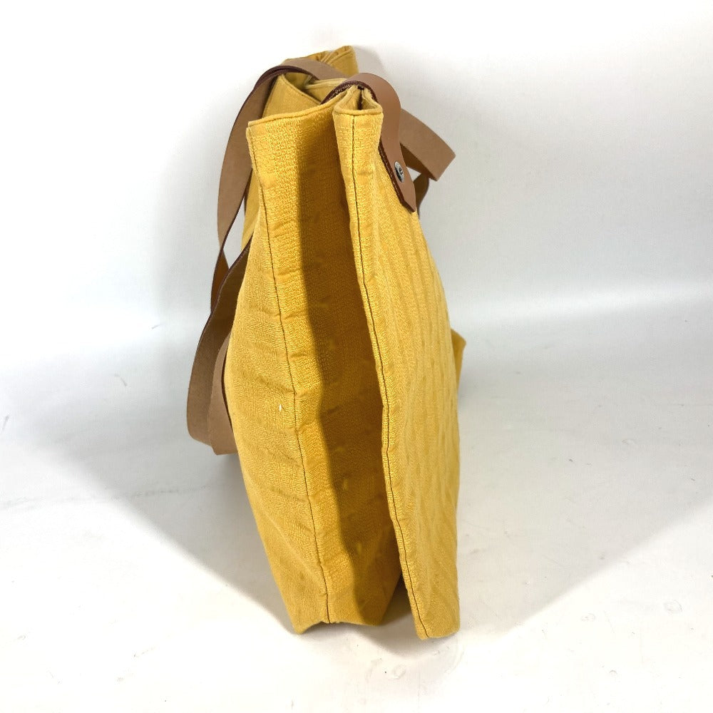 HERMES アメダバカバドゥポッシュ カバン 肩掛け トートバッグ ショルダーバッグ キャンバス/レザー レディース イエロー - brandshop-reference