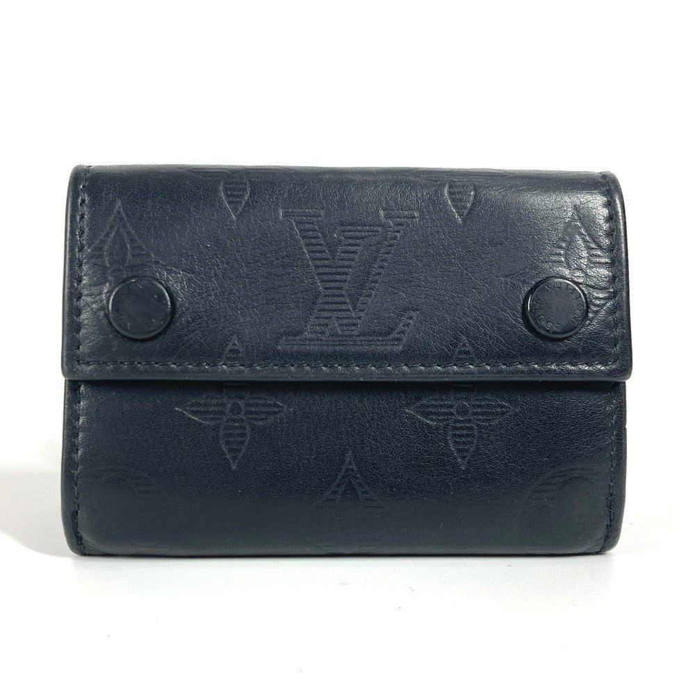 LOUIS VUITTON M67631 Monogram shadow Discovery Compact wallet Trifold wallet Monogram shadow leather Noir Black Used