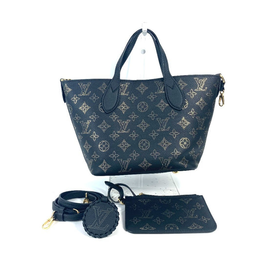 LOUIS VUITTON M23393 MonogramMahina Blossom PM Tote Bag Crossbody Hand Bag Shoulder Bag Monogram Mahina Leather Black/Gold Used
