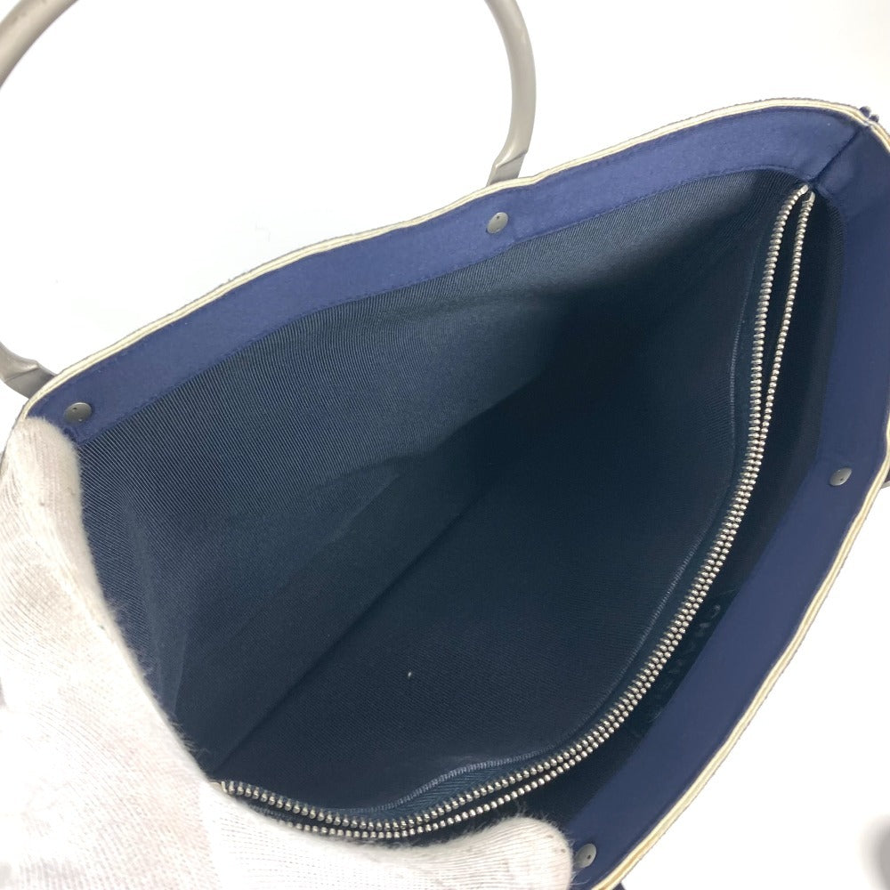 CHANEL メタルハンドル カバン トートバッグ ハンドバッグ ポリアミド レディース ネイビー - brandshop-reference