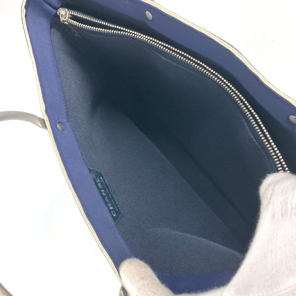 CHANEL メタルハンドル カバン トートバッグ ハンドバッグ ポリアミド レディース ネイビー - brandshop-reference