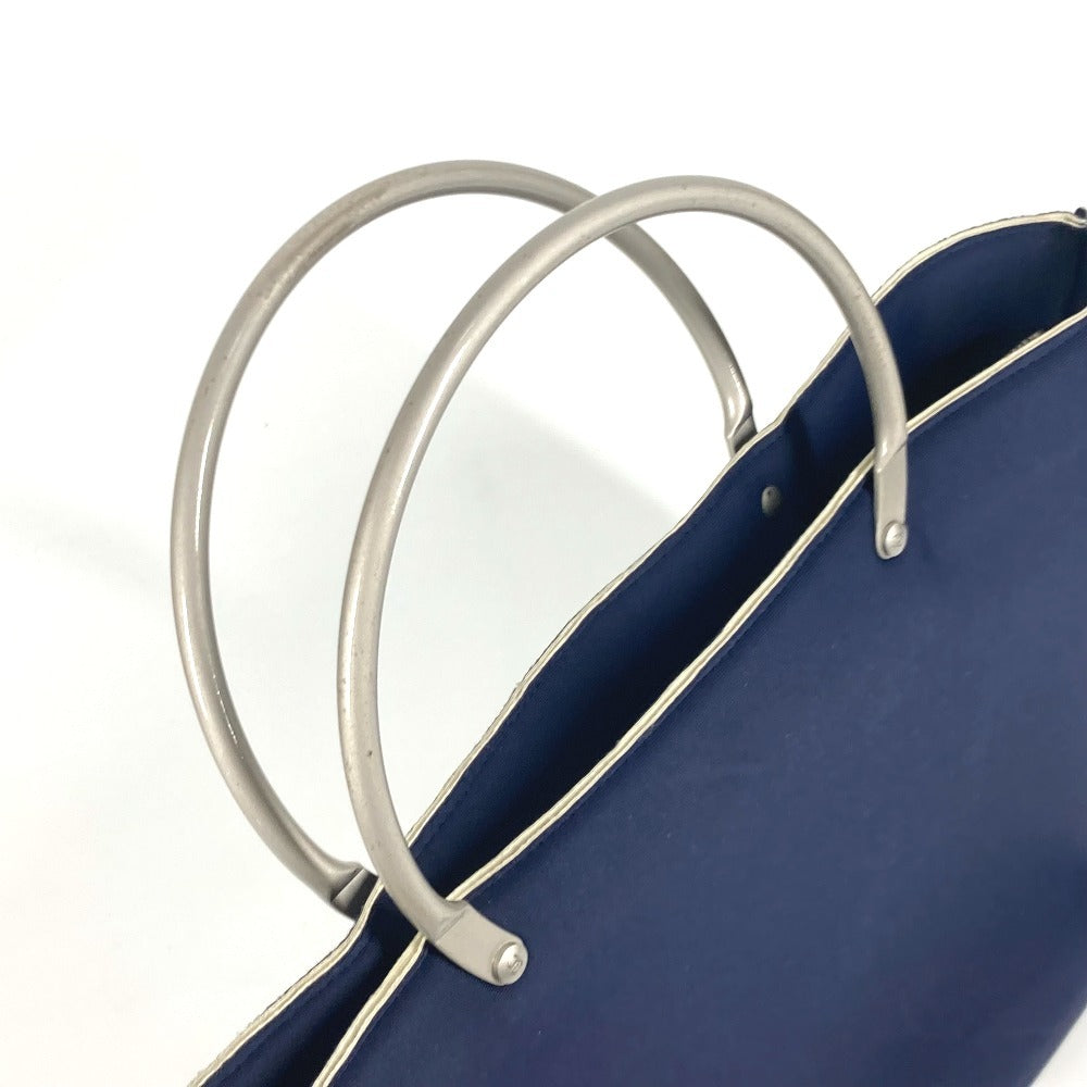 CHANEL メタルハンドル カバン トートバッグ ハンドバッグ ポリアミド レディース ネイビー - brandshop-reference