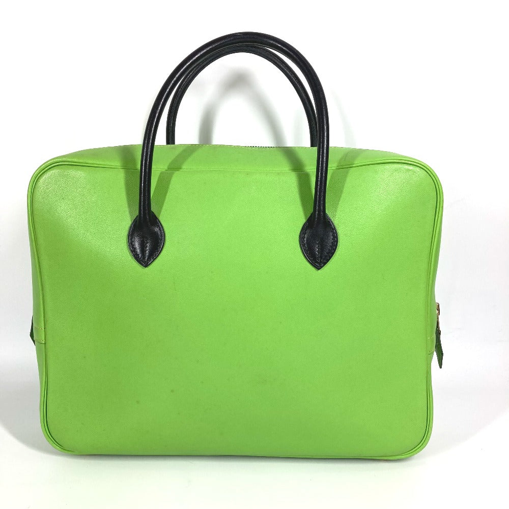 HERMES バイカラー ビジネスバッグ エッフェル カバン トートバッグ ハンドバッグ スイフト ユニセックス グリーン - brandshop-reference