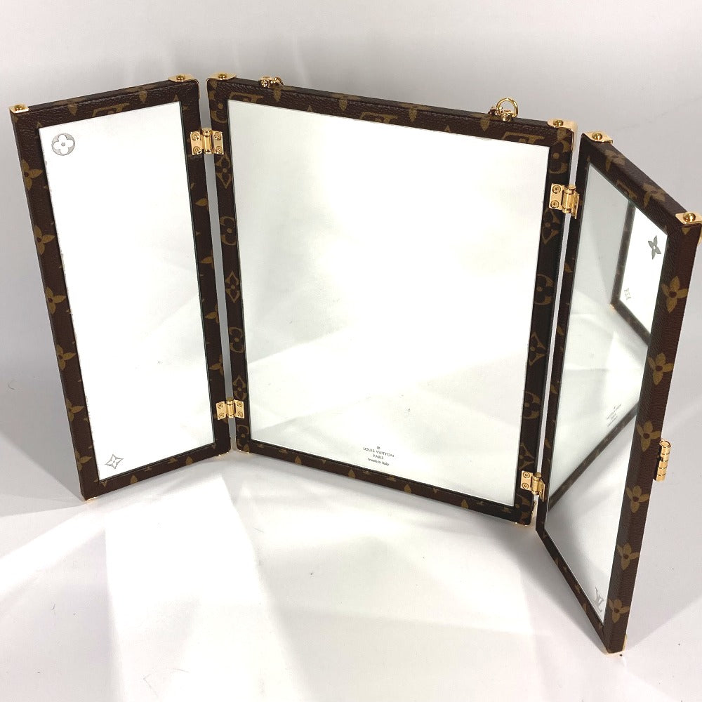 LOUIS VUITTON GI0554  モノグラム ホーム ミラー トランク インテリア 三面鏡 鏡 モノグラムキャンバス ユニセックス ブラウン - brandshop-reference