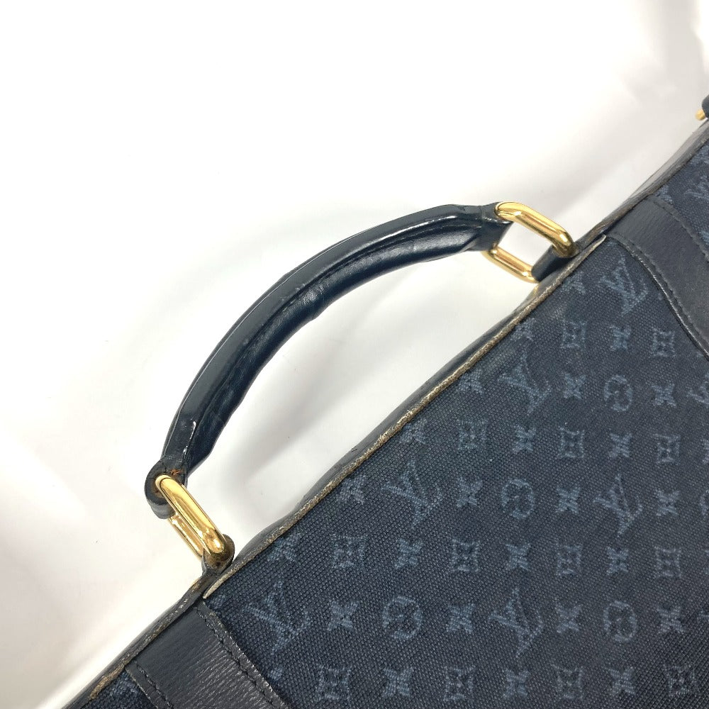 LOUIS VUITTON M42311 Monogram Mini Denise Boston Bag, 2-Way Bag, Crossbody Handbag, Shoulder Bag, Monogram Mini Canvas, Women's, Navy