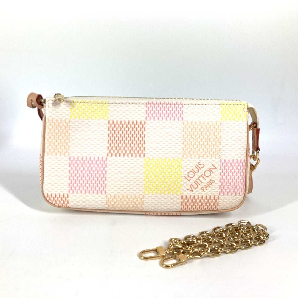 LOUIS VUITTON N40642  ダミエリシャス ポシェット・アクセソワール カバン 斜め掛け 2WAYバッグ ポシェット ショルダーバッグ ダミエキャンバス レディース ピーチ ピンク ピンク - brandshop-reference