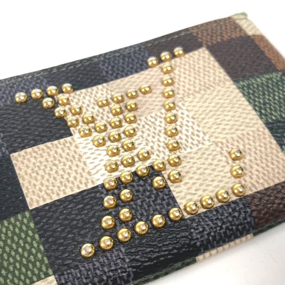 LOUIS VUITTON M83175 ダミエポップ ポシェットクレ 財布 小銭入れ キーホルダー バッグチャーム スタッズ コインケース レザー ユニセックス カーキ - brandshop-reference