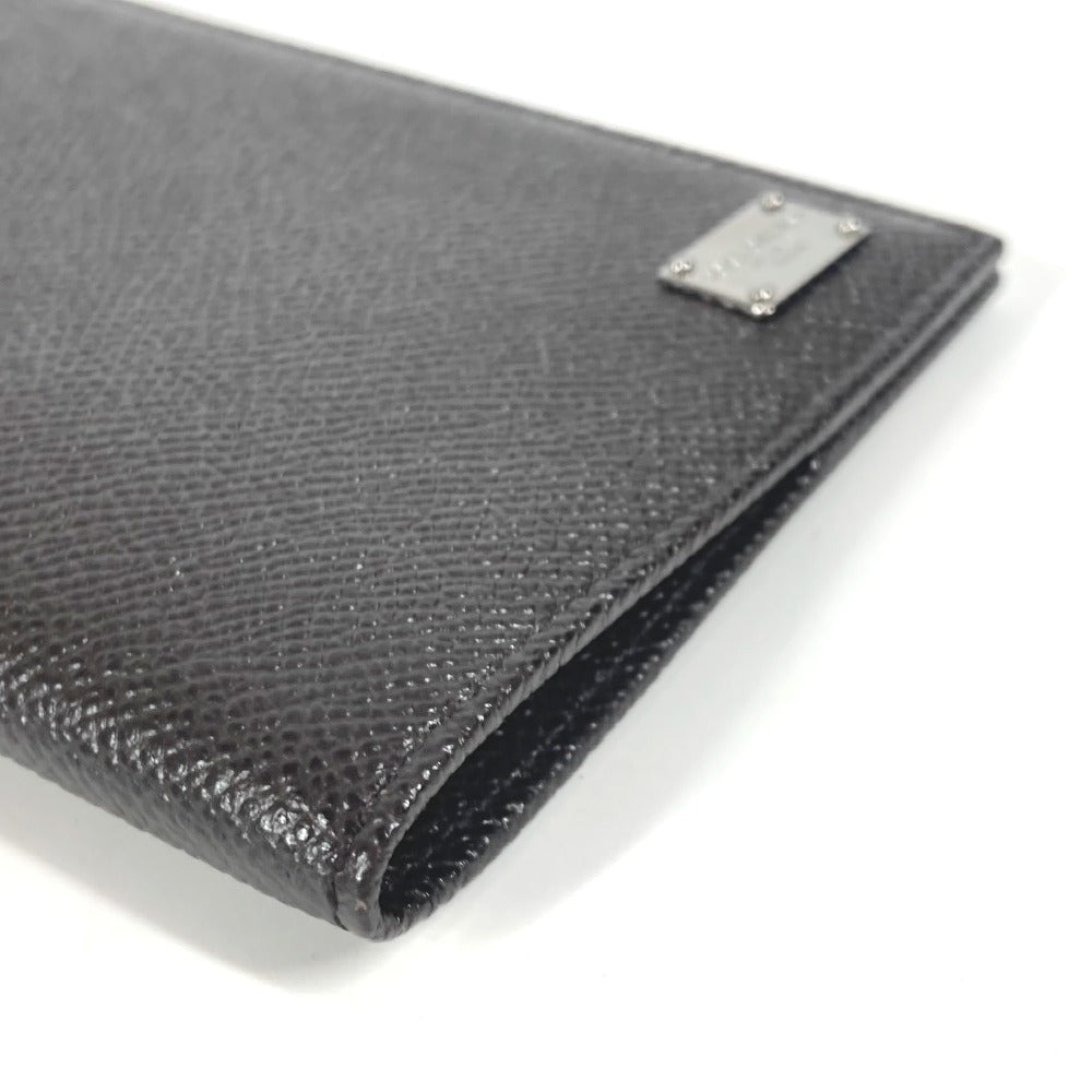 DOLCE&GABBANA ロゴ 2つ折り パスポートカバー ステーショナリー パスポートケース レザー ユニセックス ブラウン - brandshop-reference