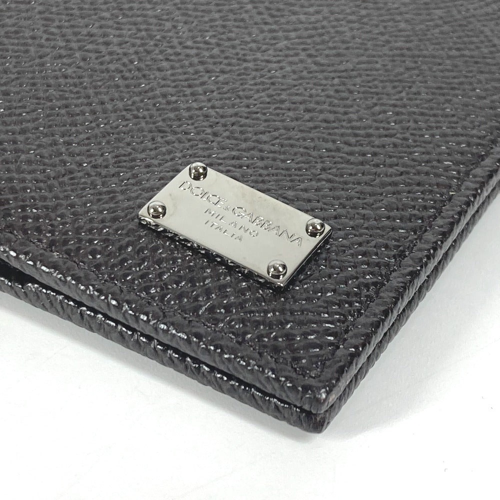 DOLCE&GABBANA ロゴ 2つ折り パスポートカバー ステーショナリー パスポートケース レザー ユニセックス ブラウン - brandshop-reference