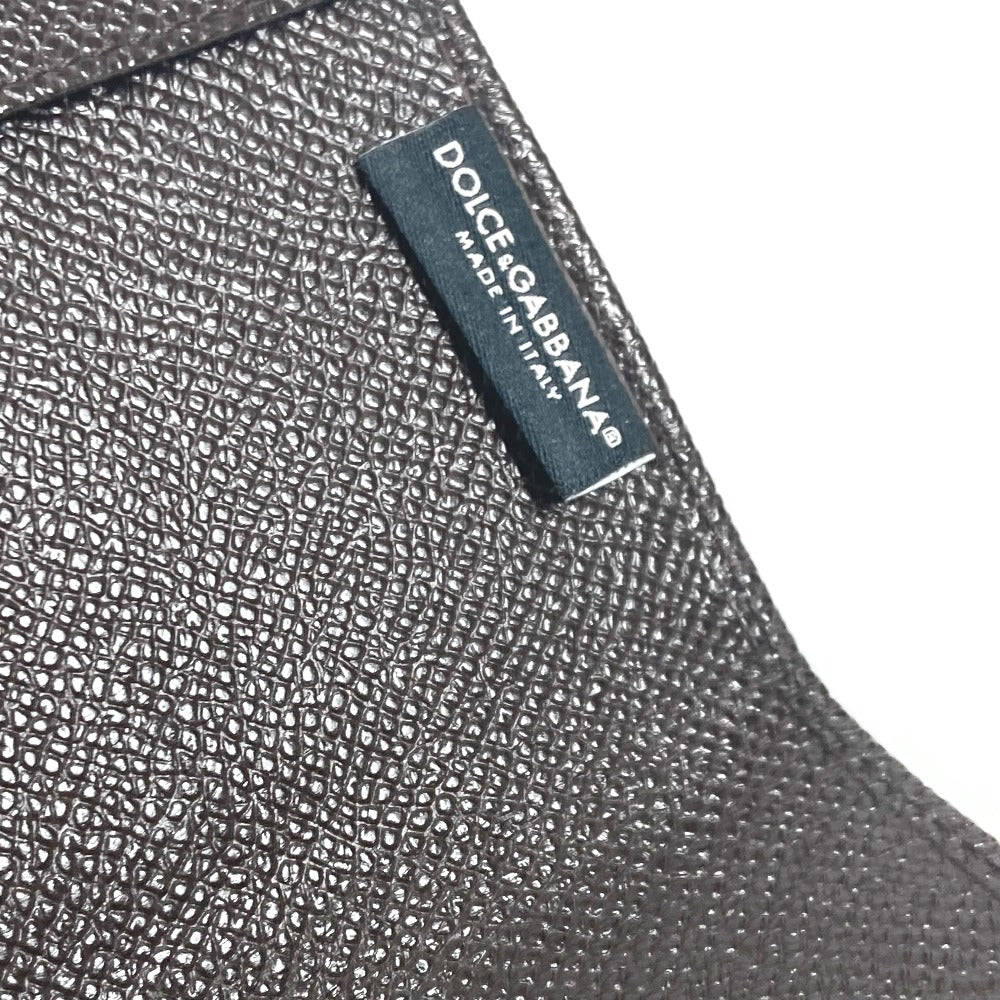 DOLCE&GABBANA ロゴ 2つ折り パスポートカバー ステーショナリー パスポートケース レザー ユニセックス ブラウン - brandshop-reference