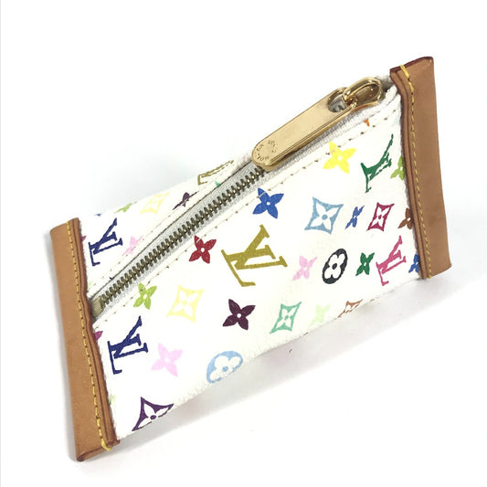 LOUIS VUITTON M58028 モノグラムマルチカラー ベルランゴ  コンパクトウォレット 財布 三角 コインケース モノグラムマルチカラーキャンバス ユニセックス ブロン ホワイト - brandshop-reference