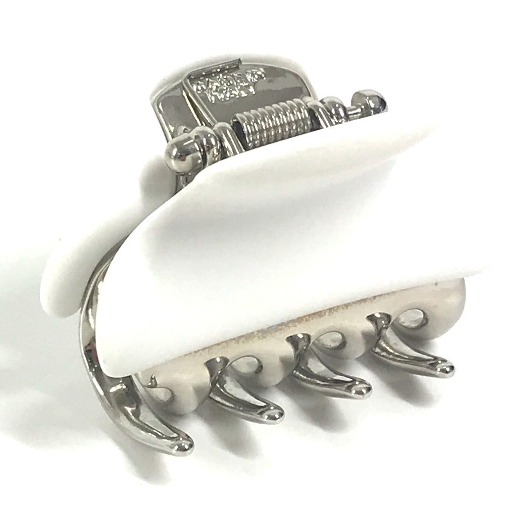 MIUMIU ロゴ ラインストーン ヘアクリップ ヘアアクセサリー ヘアピン メタル レディース ホワイト - brandshop-reference