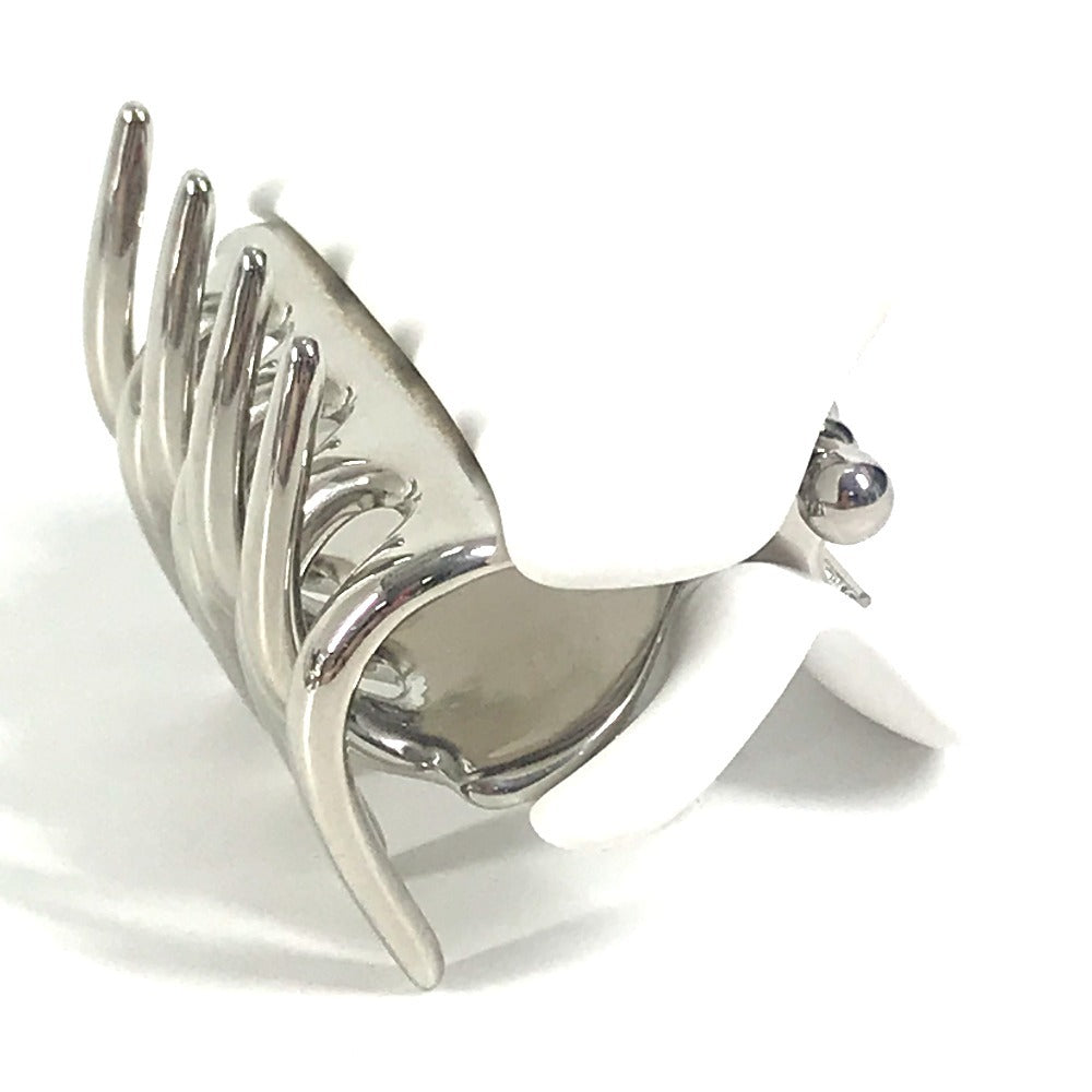 MIUMIU ロゴ ラインストーン ヘアクリップ ヘアアクセサリー ヘアピン メタル レディース ホワイト - brandshop-reference