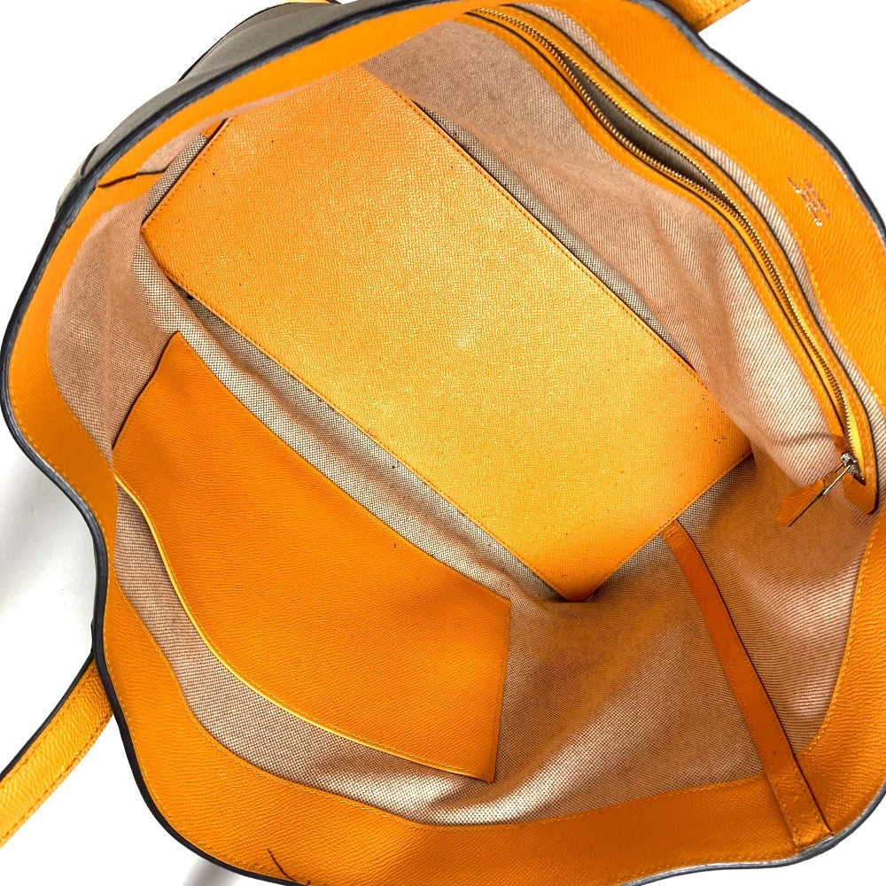 HERMES バイカラー マキシボックス カバ 36 肩掛け トートバッグ カバン ショルダーバッグ エヴァーカラー ユニセックス オリガン×ジョーヌドール  イエロー - brandshop-reference