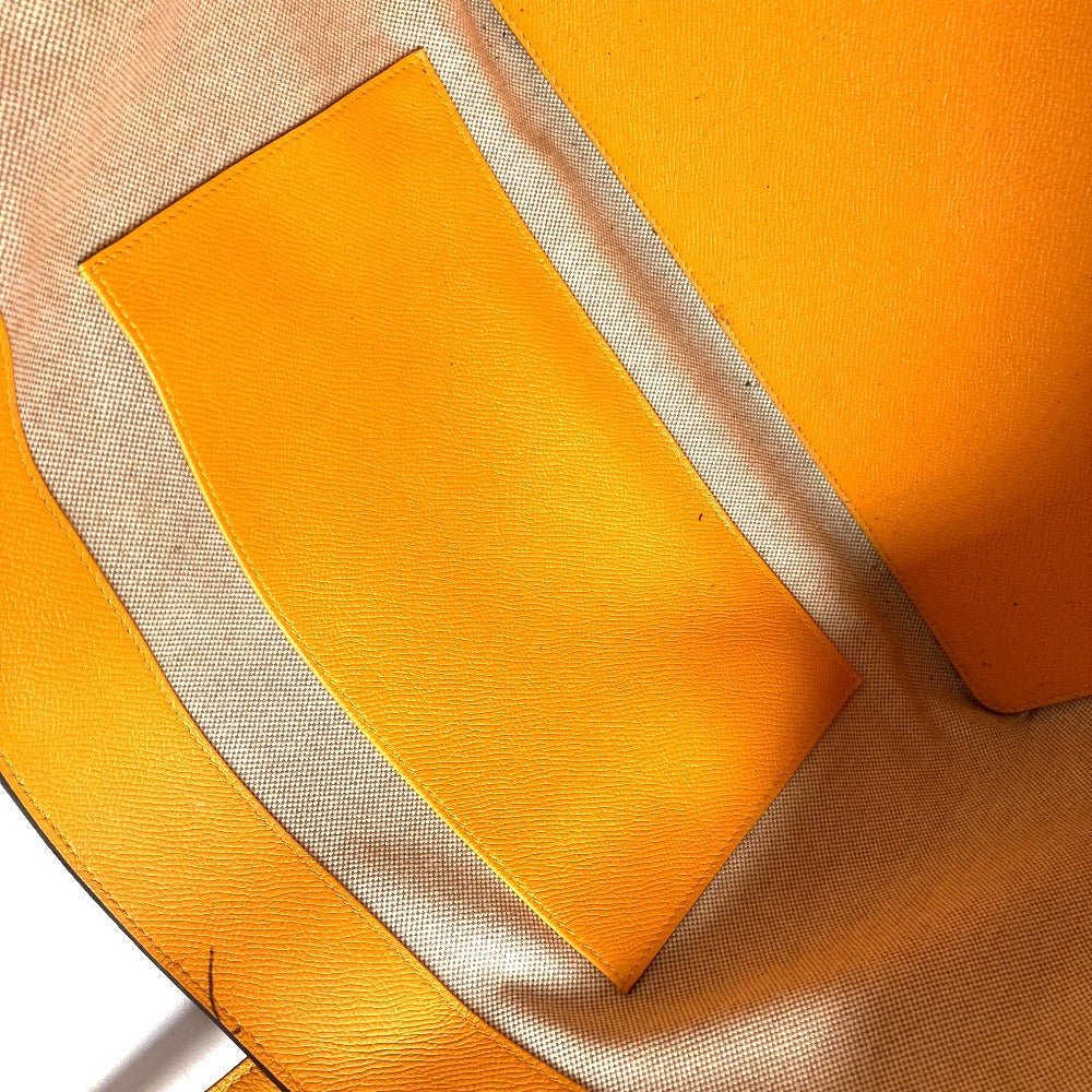 HERMES バイカラー マキシボックス カバ 36 肩掛け トートバッグ カバン ショルダーバッグ エヴァーカラー ユニセックス オリガン×ジョーヌドール  イエロー - brandshop-reference