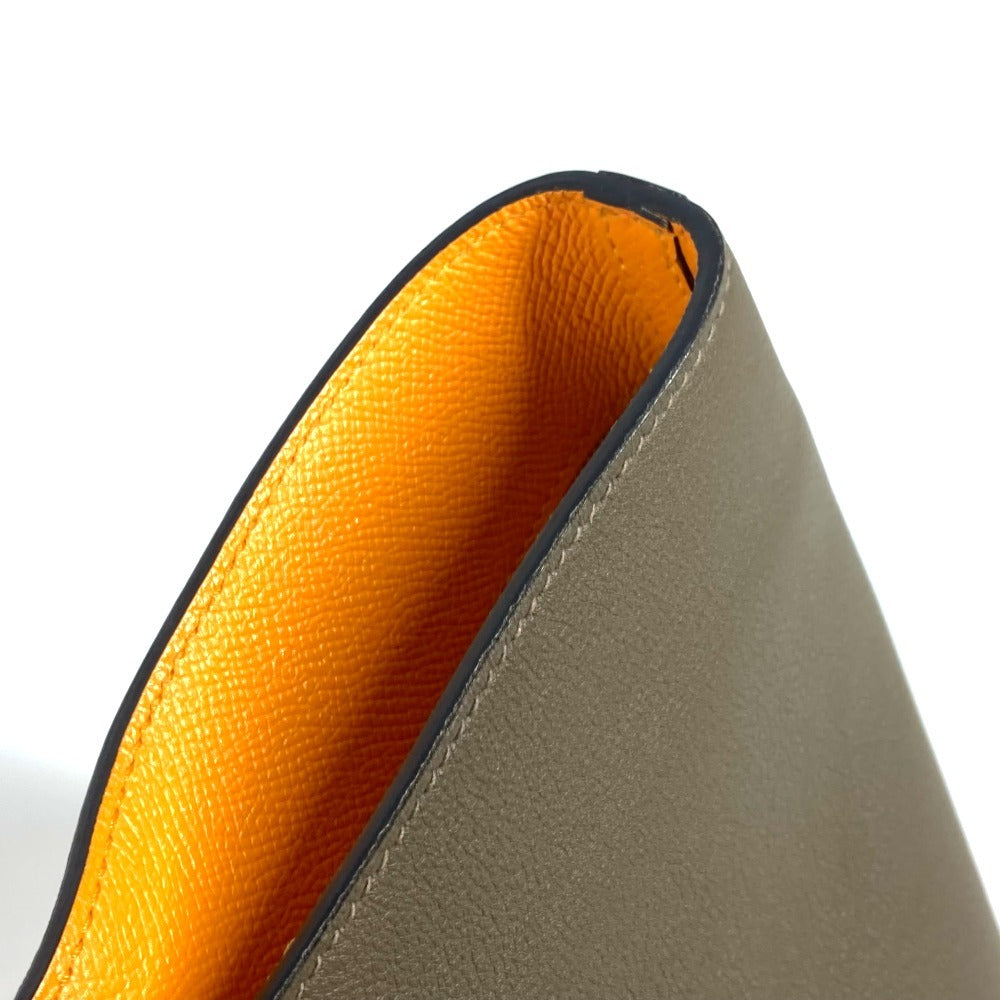 HERMES バイカラー マキシボックス カバ 36 肩掛け トートバッグ カバン ショルダーバッグ エヴァーカラー ユニセックス オリガン×ジョーヌドール  イエロー - brandshop-reference