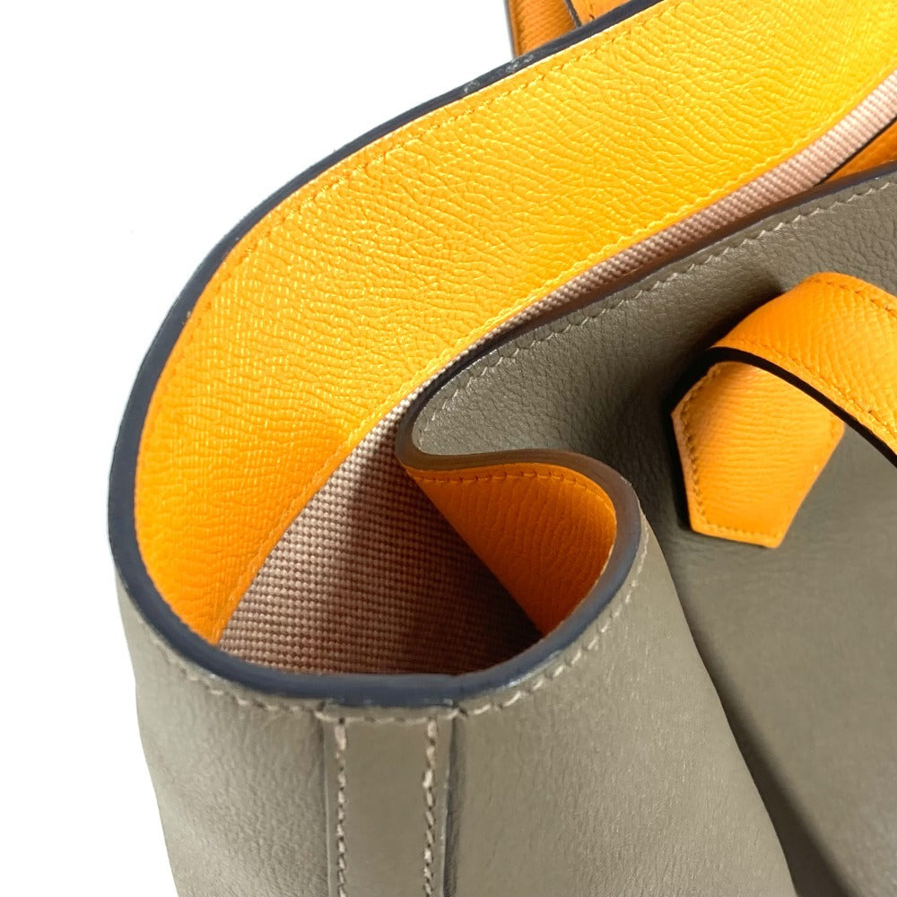 HERMES バイカラー マキシボックス カバ 36 肩掛け トートバッグ カバン ショルダーバッグ エヴァーカラー ユニセックス オリガン×ジョーヌドール  イエロー - brandshop-reference