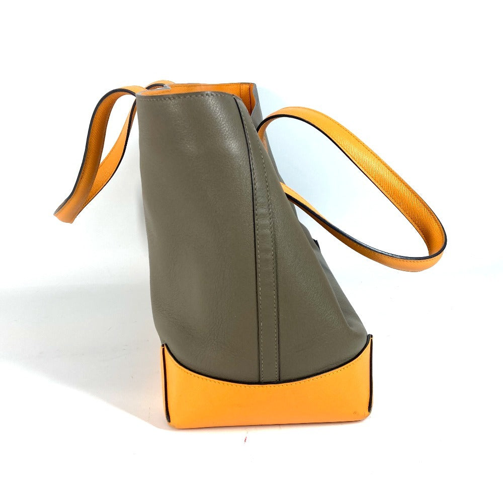 HERMES バイカラー マキシボックス カバ 36 肩掛け トートバッグ カバン ショルダーバッグ エヴァーカラー ユニセックス オリガン×ジョーヌドール  イエロー - brandshop-reference