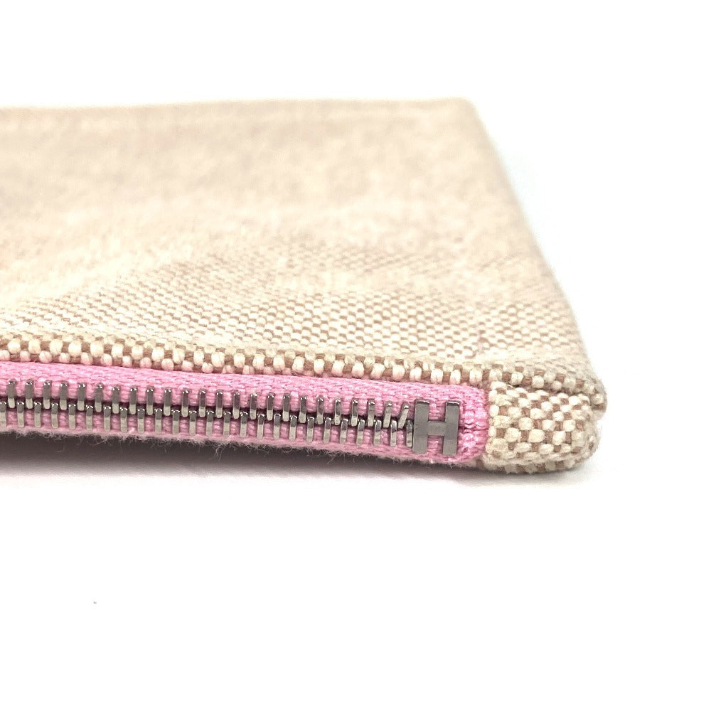 HERMES ロゴ ヨッティング メイクポーチ カバン クラッチバッグ マルチポーチ ポーチ キャンバス レディース ピンク - brandshop-reference