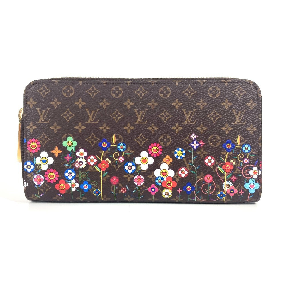 LOUIS VUITTON Ｍ14162 日本限定 LV × TM ジッピー・ウォレット モノグラム 村上隆 ラウンドファスナー 長財布 モノグラムキャンバス ユニセックス ブラウン